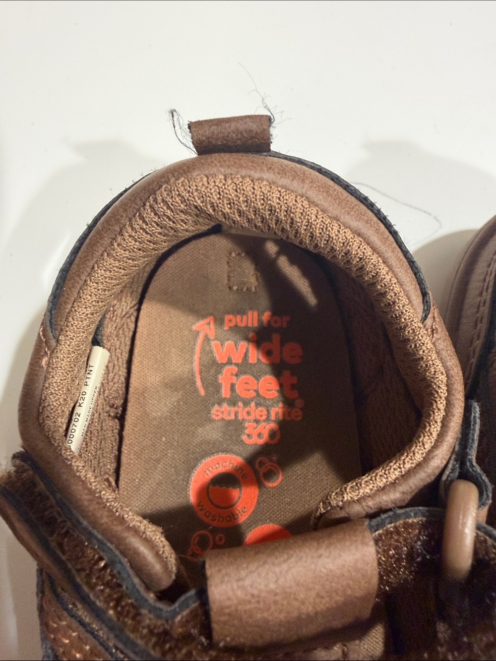 Stride Rite Brown Closed-Toe Kids Sandals with Hook-and-Loop Strap - Picture 5 of 5